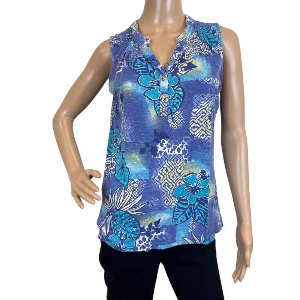 Women's Fresh Blouse, M, Blue Floral